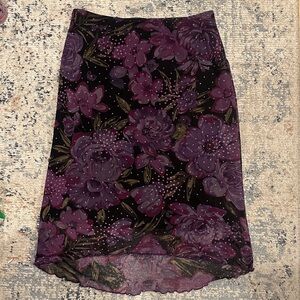 Vintage Y2K sparkle floral slip skirt